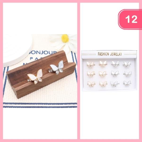 BUTTERFLY RHINESTONE RING (12 UNITS)