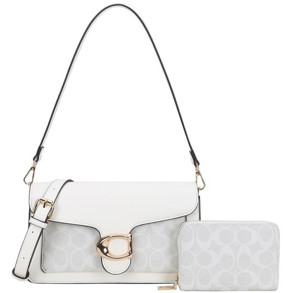 2IN1 OVAL PRINT DESIGN SHOULDER CROSSBODY W WALLET SET