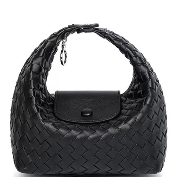 CHIC ROUND WOVEN DESIGN HANDLE BAG