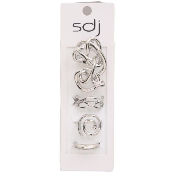 SDJ ABSTRACT METAL MULTI RING SET