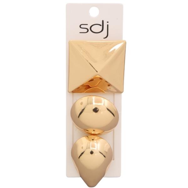 SDJ GEOMETRIC METAL MULTI RING SET