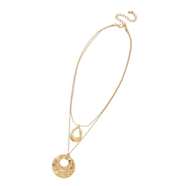 SDJ COIN PENDANT 2 LAYERED NECKLACE