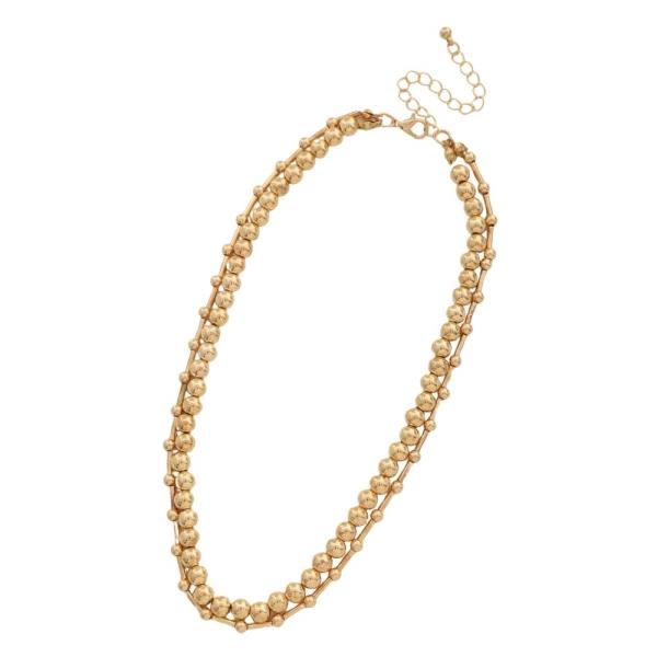 SDJ BALL BEAD CHAIN 2 LAYERED NECKLACE