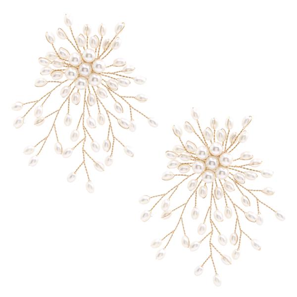 SDJ PEARL BEADED DESIGN METAL EARRING