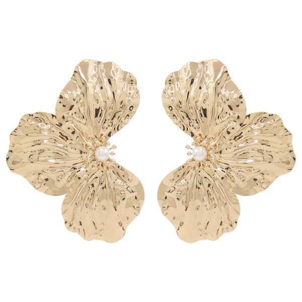 SDJ HALF FLOWER SHAPED METAL EARRING