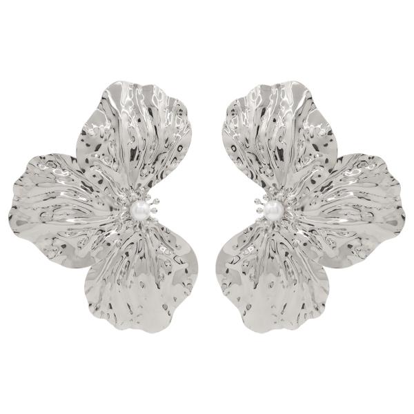 SDJ HALF FLOWER SHAPED METAL EARRING