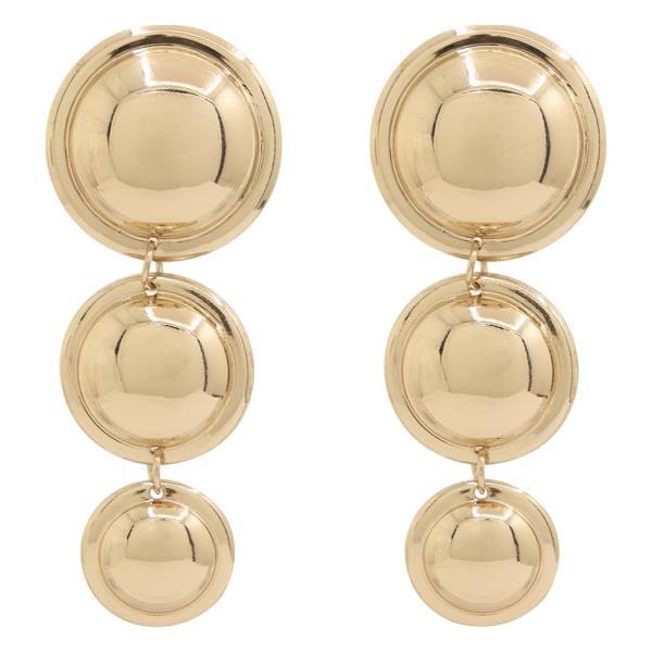 SDJ TRIPLE ROUND DROP DANGLE METAL EARRING