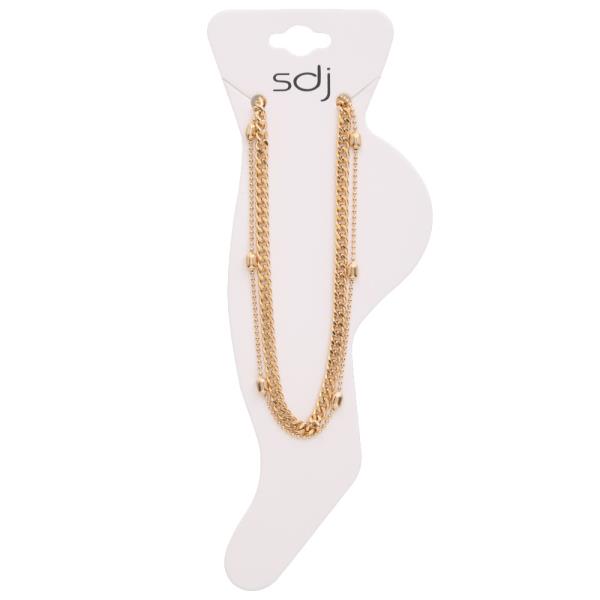 SDJ MULTI CHAIN LAYERED METAL CHAIN ANKLET