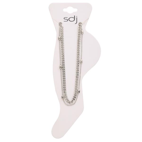SDJ MULTI CHAIN LAYERED METAL CHAIN ANKLET