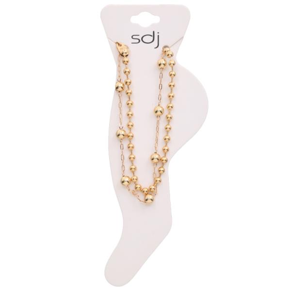 SDJ BALL CHAIN LAYERED METAL ANKLET