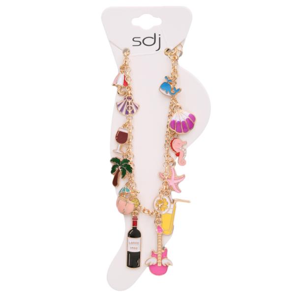 SDJ METAL SEA LIFE MULTI CHARM ANKLET