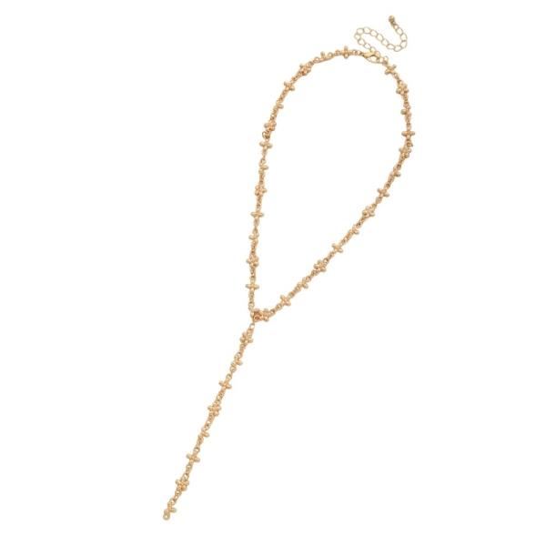 SDJ FLOWER DROP LARIAT Y LONG NECKLACE
