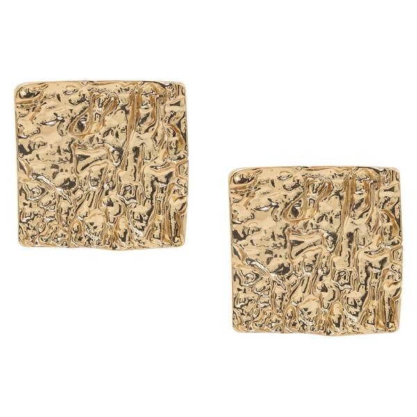 SDJ TEXTURED SQUARE METAL EARRING