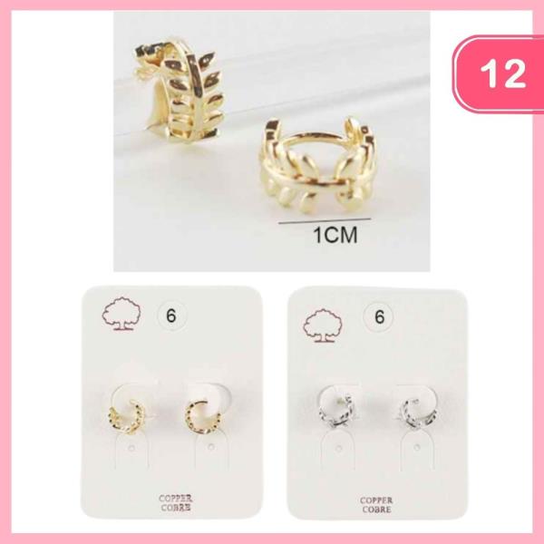 LEAVE HUGGIE HOOP EARRING (12 UNITS)