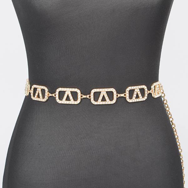 METAL RHINESTONE CHAIN BELT
