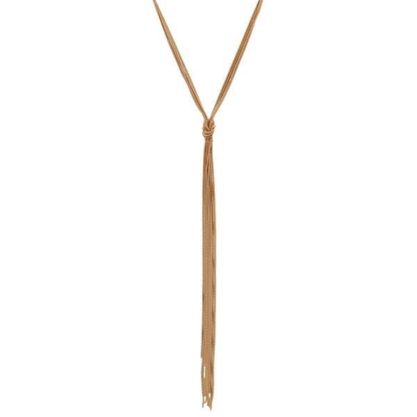 SDJ CHAIN TASSEL LARIAT Y LONG NECKLACE