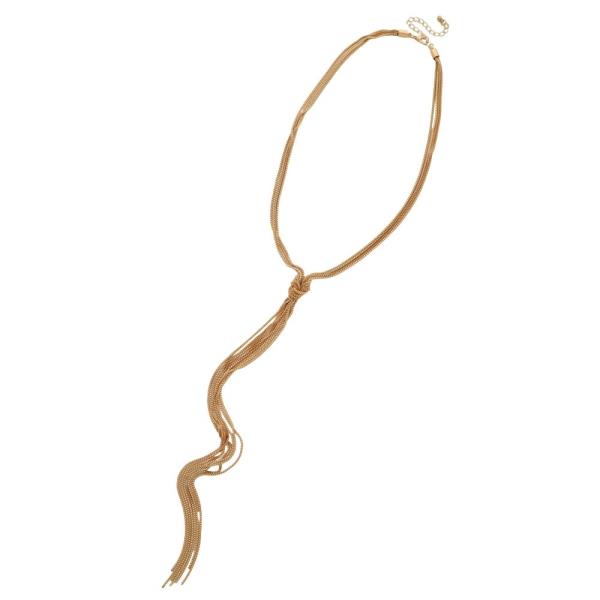 SDJ CHAIN TASSEL LARIAT Y LONG NECKLACE