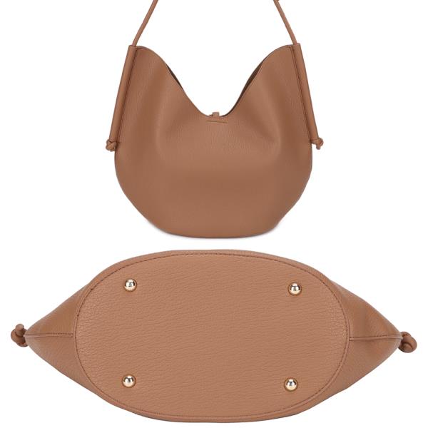 2IN1 TEXTURED SHOULDER HOBO W ZIPPER POUCH SET