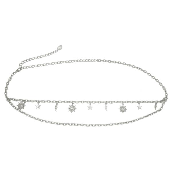 SUN & MOON CHARM DRAPE CHAIN BELT