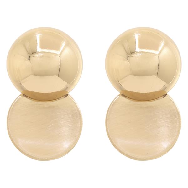 DOUBLE SPHERE SHAPE DROP METAL EARRING