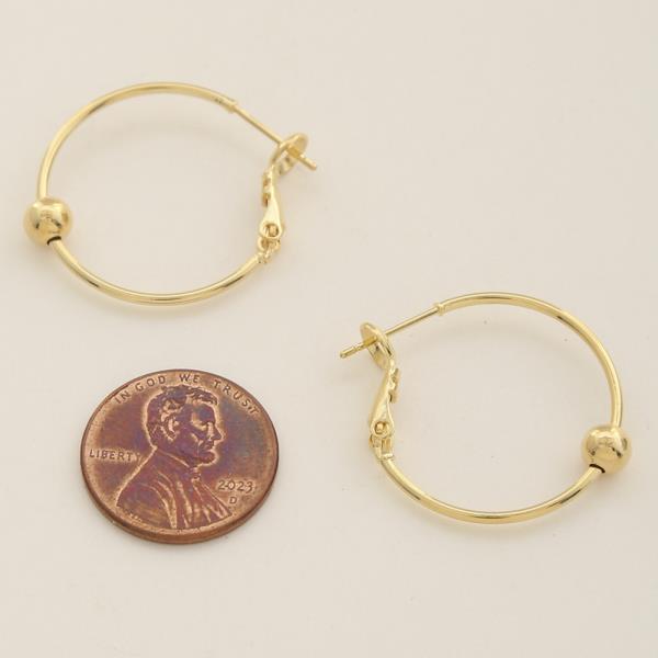 14K GOLD DIPPED HOOP BEAD EARRING
