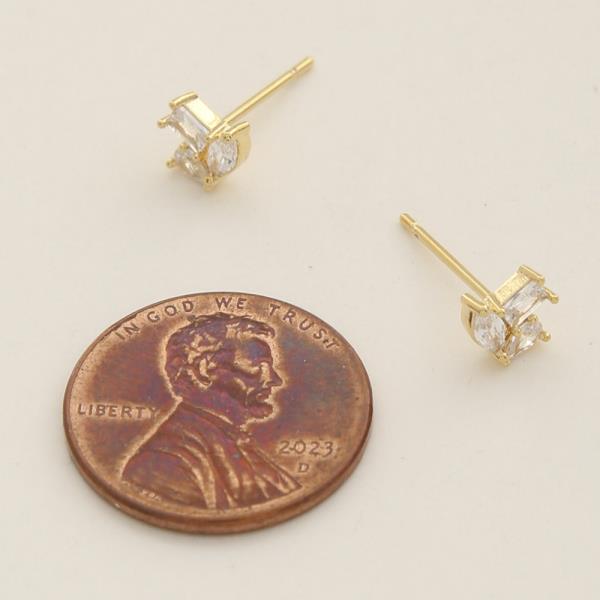 14K GOLD DIPPED CZ EARRING