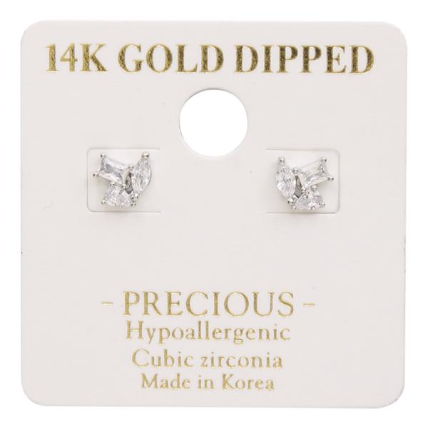 14K GOLD DIPPED CZ EARRING