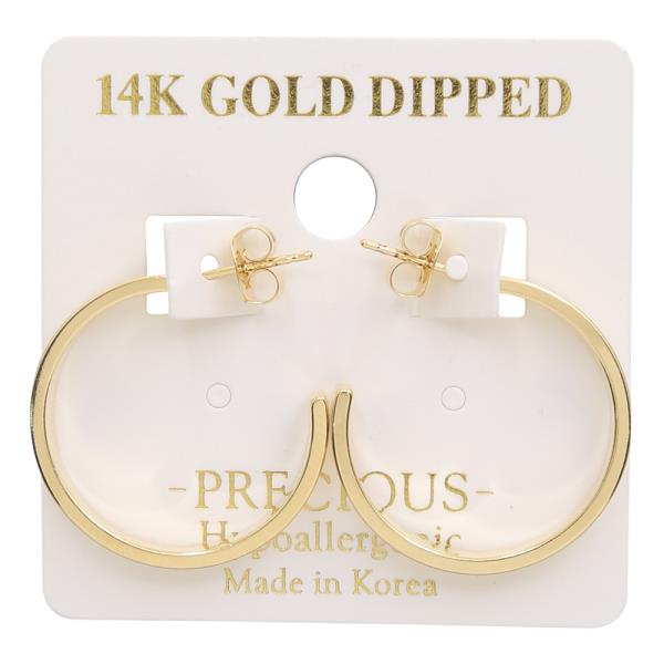14K GOLD DIPPED OPEN ROUND EARRING