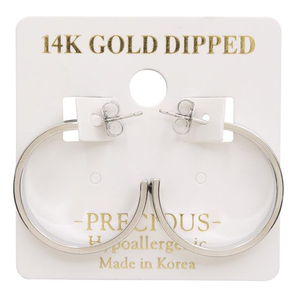 14K GOLD DIPPED OPEN ROUND EARRING