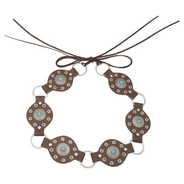 HEART CONCHO PIN STUD LINK DISC BELT