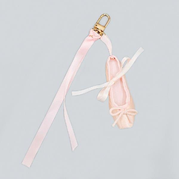 SATIN RIBBON BALLET SHOE BAG CHARM KEYCHAIN