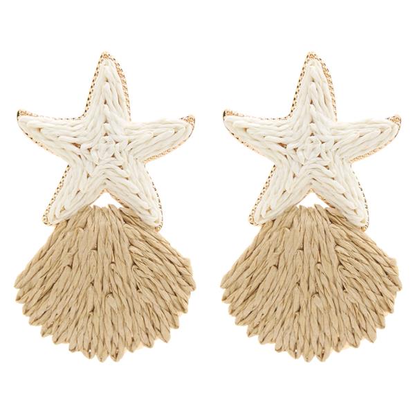 STAR SEA SHELL STRAW EARRING