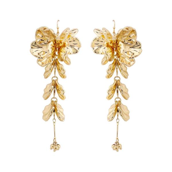 FLORAL LEAF DROP DANGLE EARRING
