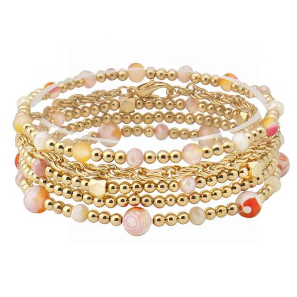 MULTI BEAD STRETCH BRACELET SET