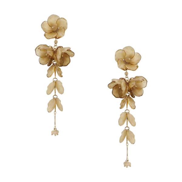 FLORAL LEAF DROP DANGLE EARRING