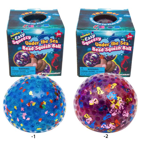 JUMBO EASY SQUEEZY UNDER THE SEA BEAD SQUISH BALL