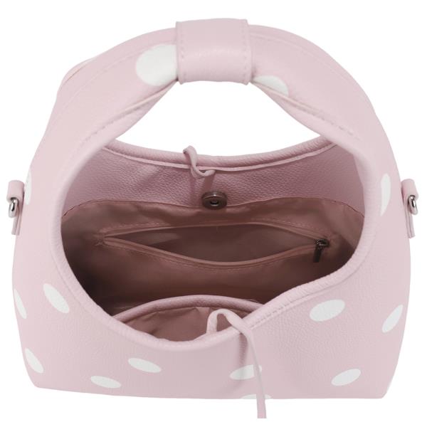 CHIC POLKA DOT CURVE HANDLE SATCHEL BAG