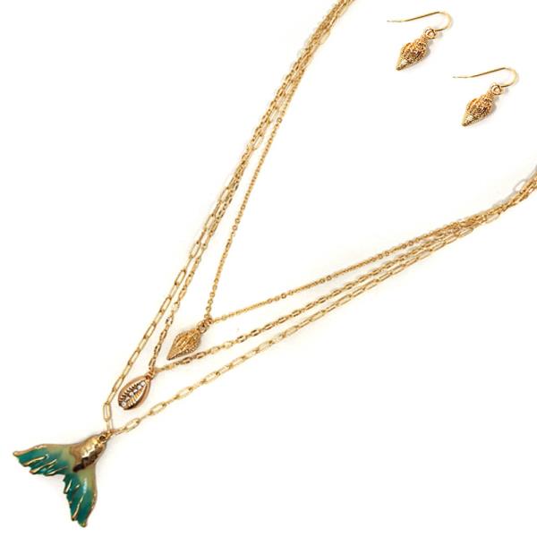 LAYER W SEALIFE PENDANT NECKLACE