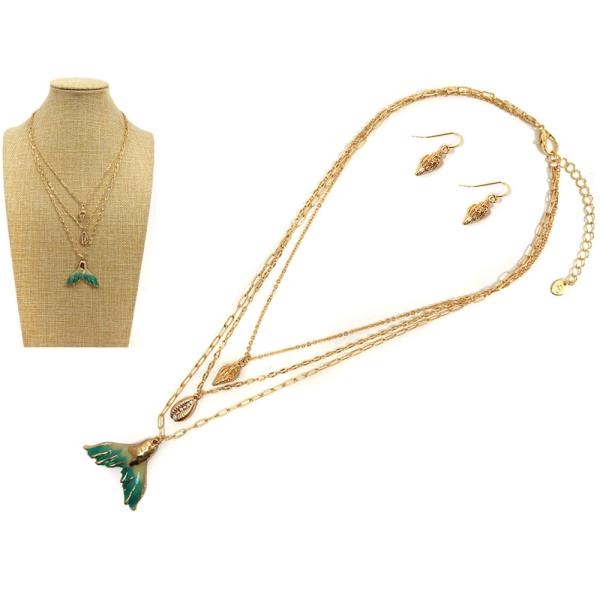 LAYER W SEALIFE PENDANT NECKLACE