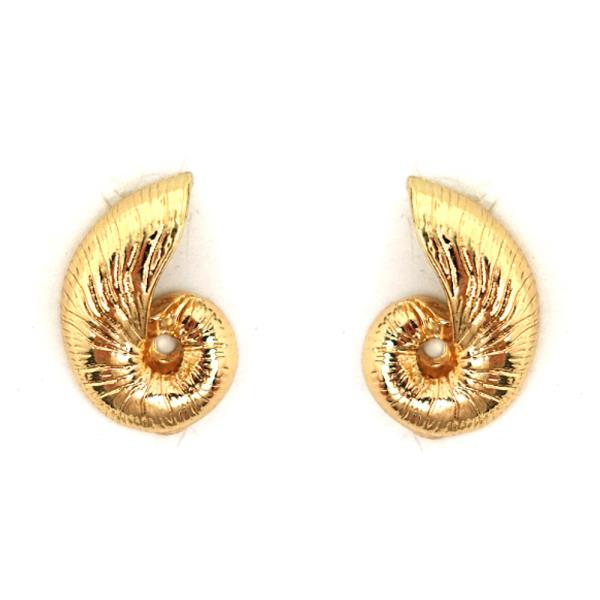 SHELL SHAPE W STONE EARRING