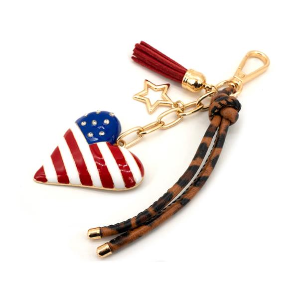 USA PATRIOTIC BAG CHARM KEYCHAIN