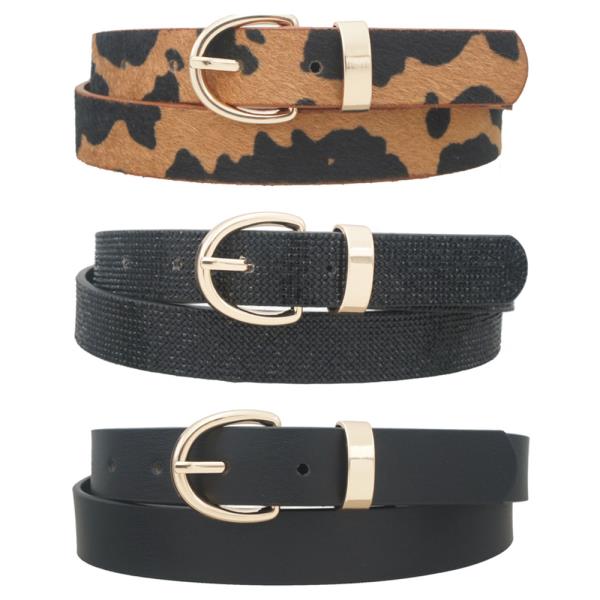 BASIC U BUCKLE TRIO BELT