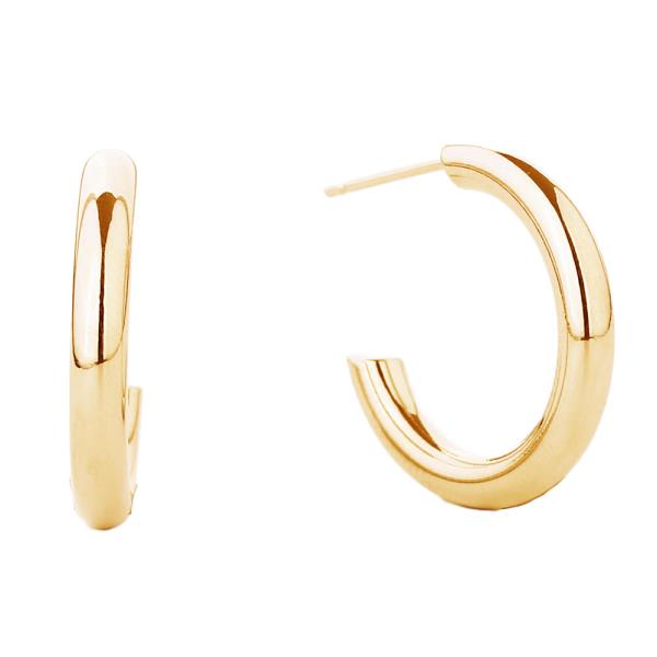WATER RESISTANT PLATING 14K GOLD WHITE GOLD DIPPED POST HOOP EARRINGS