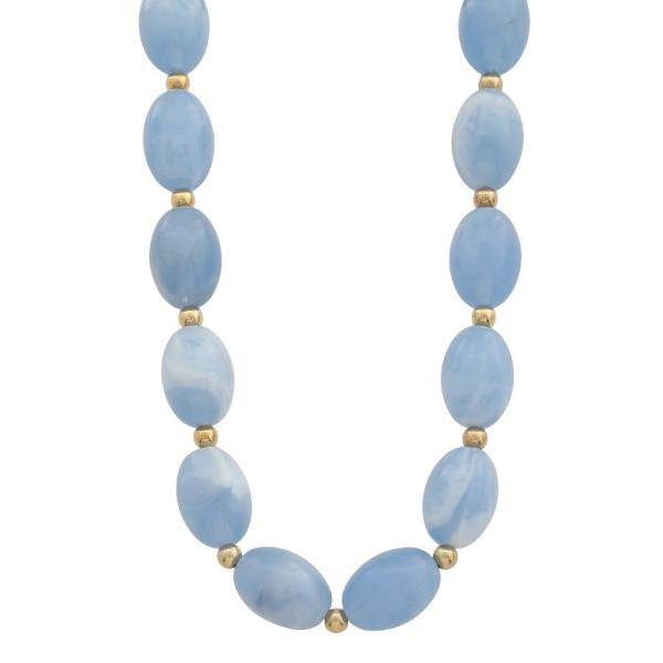 STONE OVAL BEAD NECKLACE