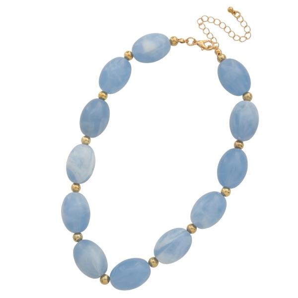 STONE OVAL BEAD NECKLACE