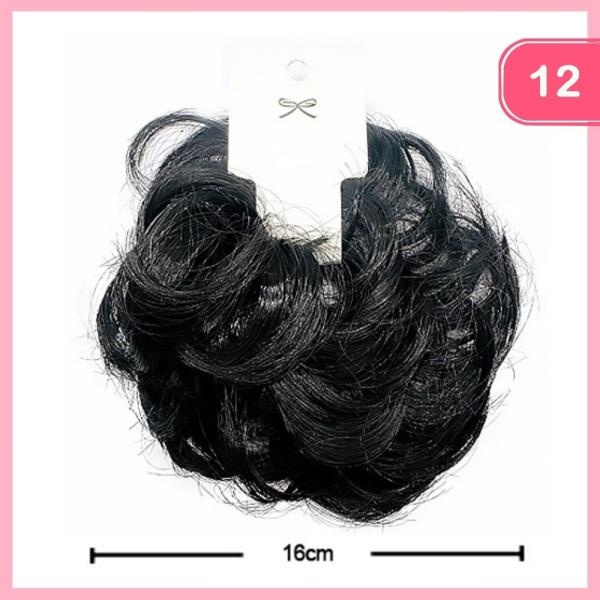SYNTHETIC MESSY HAIR BUN HAIR TIE (12 UNITS)