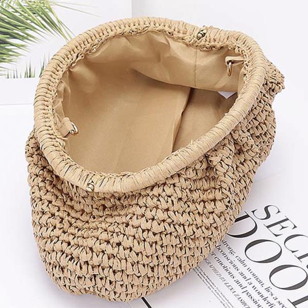 STRAW BRAIDED CLUTCH CROSSBODY BAG