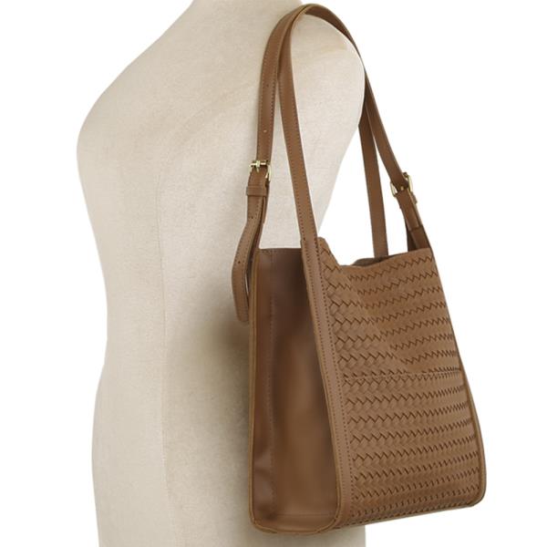 WOVEN TEXTURED SHOULDER BAG