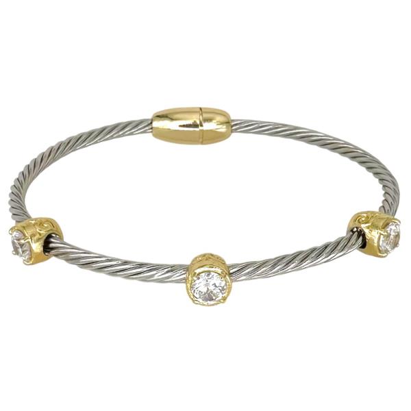 CABLE CZ CLEAR ROPE BRACELET