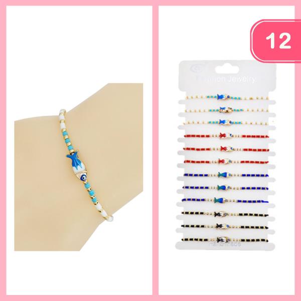 BEADED FISH BRACELET (12 UNITS)